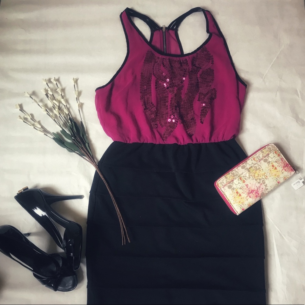 Pretty in Pink sequin racer back dress